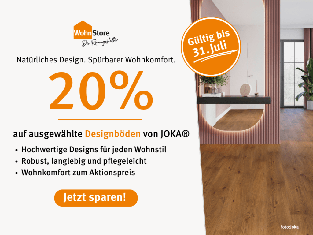Sommerangebot 20% auf Designböden der Marke JOKA